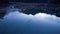 Issyk mountain lake with mirror water at sunset.