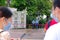 Istana Open House â€” Police standing at the entrance of the Istana before the opening of the compound to the