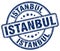 Istanbul blue grunge round stamp