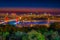 Istanbul Bosphorus Bridge at night. Night view from Camlica Hill. Istanbul, Turkey.