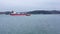 Istanbul Bosphorus Lpg Cargo Ship Floating and Seagulls Aerial View