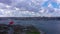 Istanbul City on Cloudy Day and Golden Horn. Aerial View