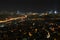 Istanbul city lights and bosphorus bridge