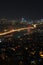 Istanbul city lights and bosphorus bridge