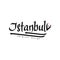 Istanbul city name, black ink hand written inscription, typography design for poster, card, logo, poster, banner, tag