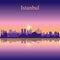 Istanbul city skyline silhouette background