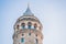 Istanbul city skyline in Turkey, Beyoglu district old houses with Galata tower