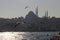 Istanbul and city view, sunset and ferries / Turkey