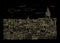Istanbul cityscape. Gold drawing on the black background