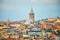 Istanbul cityscape in Turkey with Galata Kulesi Tower. Ancient Turkish famous landmark in Beyoglu district, European side of city