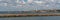 Istanbul cityscape. View to Istanbul Skyline with Hagia Sofia. Sea voyage on a ferry