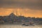 Istanbul ferry sailing in the Sea and Bosphorus