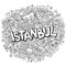 Istanbul hand drawn cartoon doodles illustration. Funny travel design.