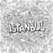 Istanbul hand drawn cartoon doodles illustration. Funny travel design.