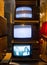 Istanbul, Istiklal Street / Turkey 16.4.2019: Old Classic Retro Televisions, Antique Collections
