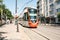 Istanbul, June 15, 2017: Modern turkish overground metro train or tram