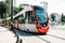 Istanbul, June 16, 2017: Modern turkish overground metro train or tram