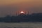 Istanbul mosque silhouettes and sunset./ Turkey