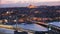 Istanbul at night, bridges across the Golden Horn. Ataturk Bridge and Golden Horn Bridge in the night