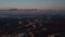 Istanbul at Night with City Lights and Turkish Flag waving, Aerial perspective