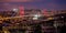 Istanbul night cityscape. Bosphorus bridge