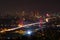 Istanbul night view. Bosphorus Bridge and skyline of Istanbul