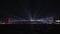 Istanbul night view. Bosphorus Bridge and Spotlights