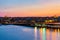 Istanbul panorama during amazing sunset from Halic Bridge. Istanbul, Turkey