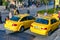 ISTANBUL - SEPTEMBER 21, 2014: Yellow taxis along city streets.