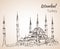Istanbul Sultan Ahmed Mosque - Blue Mosque. Turkey.