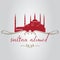 istanbul sultan ahmed mosque logo, icon and symbol vector illustration