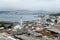 Istanbul, Turkey, 05/22/2019: Beautiful view of the Bosphorus from the roof. Industrial eastern city