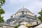 Istanbul, Turkey, 05/22/2019: Dome of the Suleymaniye Mosque in Istanbul against the blue sky. Close-up