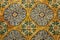 Istanbul, Turkey, 05/22/2019: Pattern on the tile of the Ottoman period. Wall decoration in the harem of Topkapi Palace
