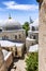 Istanbul, Turkey, 05/23/2019: Stone historic buildings in the courtyard of the Hagia Sophia Cathedral. Close-up.