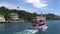 ISTANBUL, TURKEY - 17 MAY 2018: Cruising in the Bosphorus Strait with a touristic boat in Istanbul Turkey.
