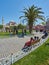 Istanbul, Turkey - April 23 2018 Low aerial view of Sultanahmet district of Istanbul, Turkey