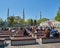 Istanbul, Turkey - April 23 2018 Low aerial view of Sultanahmet district of Istanbul, Turkey