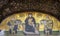 ISTANBUL, TURKEY - APRIL 30, 2018: Byzantine mosaic in the Hagia Sophia - Emperor Constantine, virgin Mary with Child and emperor
