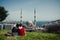 Istanbul, Turkey - April 5, 2012: Panoramic view of the city of Istanbul at sunset, highlighting the minarets of its mosques