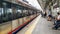 Istanbul,Turkey - August 08/16/2019: People travel in Marmaray train in Subway metro Istanbul, Turkey