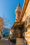 ISTANBUL, TURKEY: Beautiful houses painted with colors with the sights of Istanbul and the minaret in the Fatih district