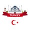 Istanbul. Turkey. Blue Mosque. Tourism. Travelling illustration. Modern flat design. Turkey travel.