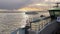 Istanbul, Turkey - Feb 19, 2022: Passenger ships arriving at Eminonu port on a sunny Day