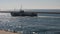 Istanbul, Turkey - Feb 19, 2022: Passenger ships arriving at Eminonu port on a sunny Day