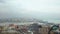 Istanbul Turkey on Foggy Winter Day, Aerial of Golden Horn and Galata Bridge