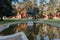 Istanbul, Turkey. Fountain in the park of the Dolmabahce Palace