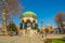 ISTANBUL, TURKEY: Hagia Sophia and the octagonal German stone fountain under the dome is located on Sultanahmet Square.