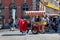 ISTANBUL, TURKEY - JULY 06, 2018: Street cart with boiled sweet corn in the historical center of the Istanbul