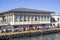 ISTANBUL, TURKEY - JULY  26, 2019: Shot from Kadikoy Ferry Port. People walking down the ferry